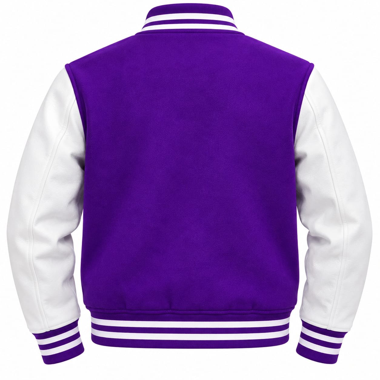 Purple & White Varsity Jacket | Classic Letterman Jacket - Image 2