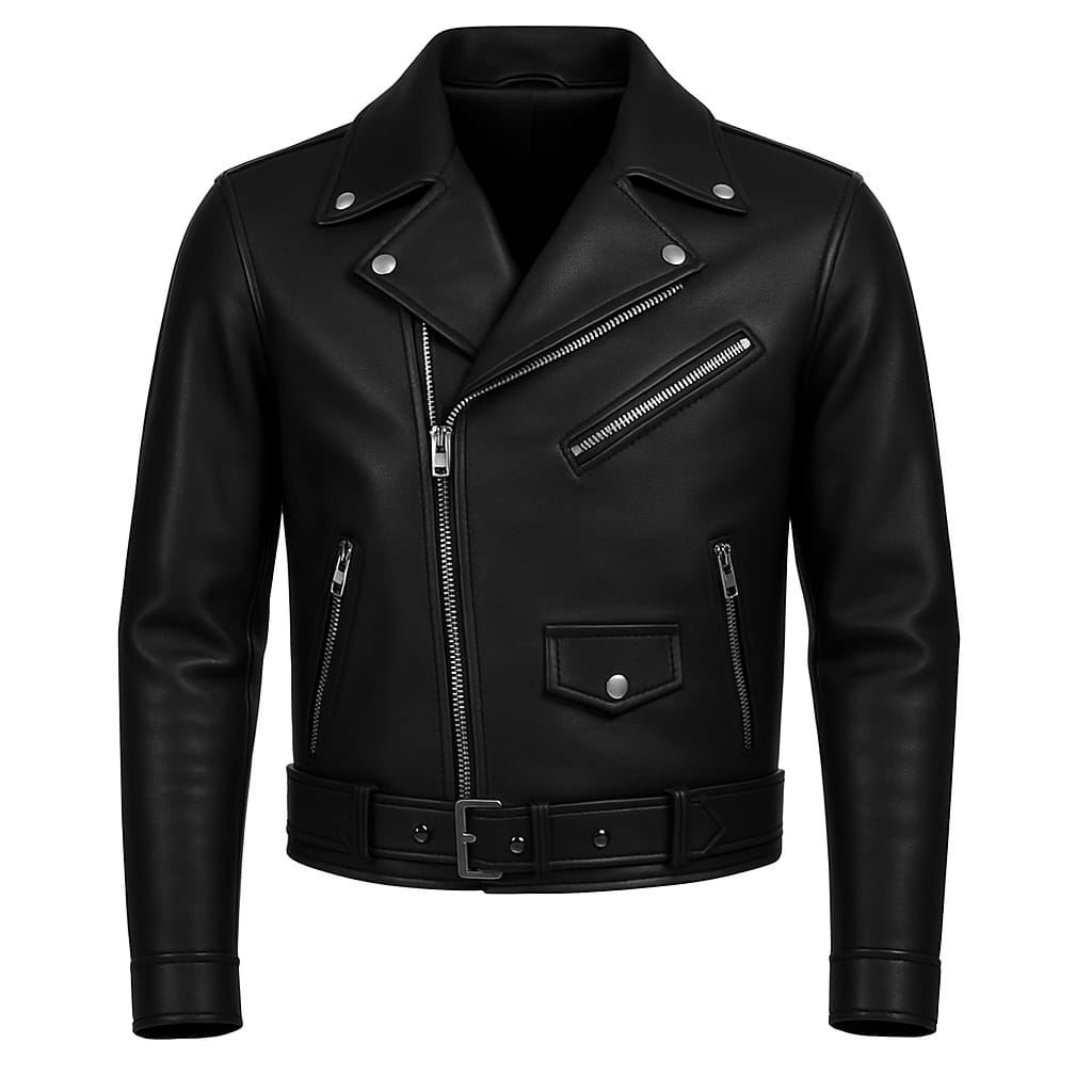 Men Black Classic Biker Leather Jacket – Timeless Motorcycle Style