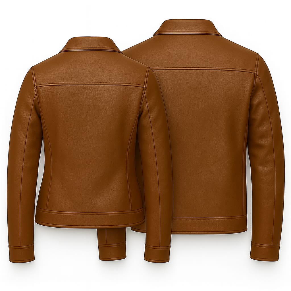 Classic Tan Utility Leather Jacket (Men & Women) - Image 2