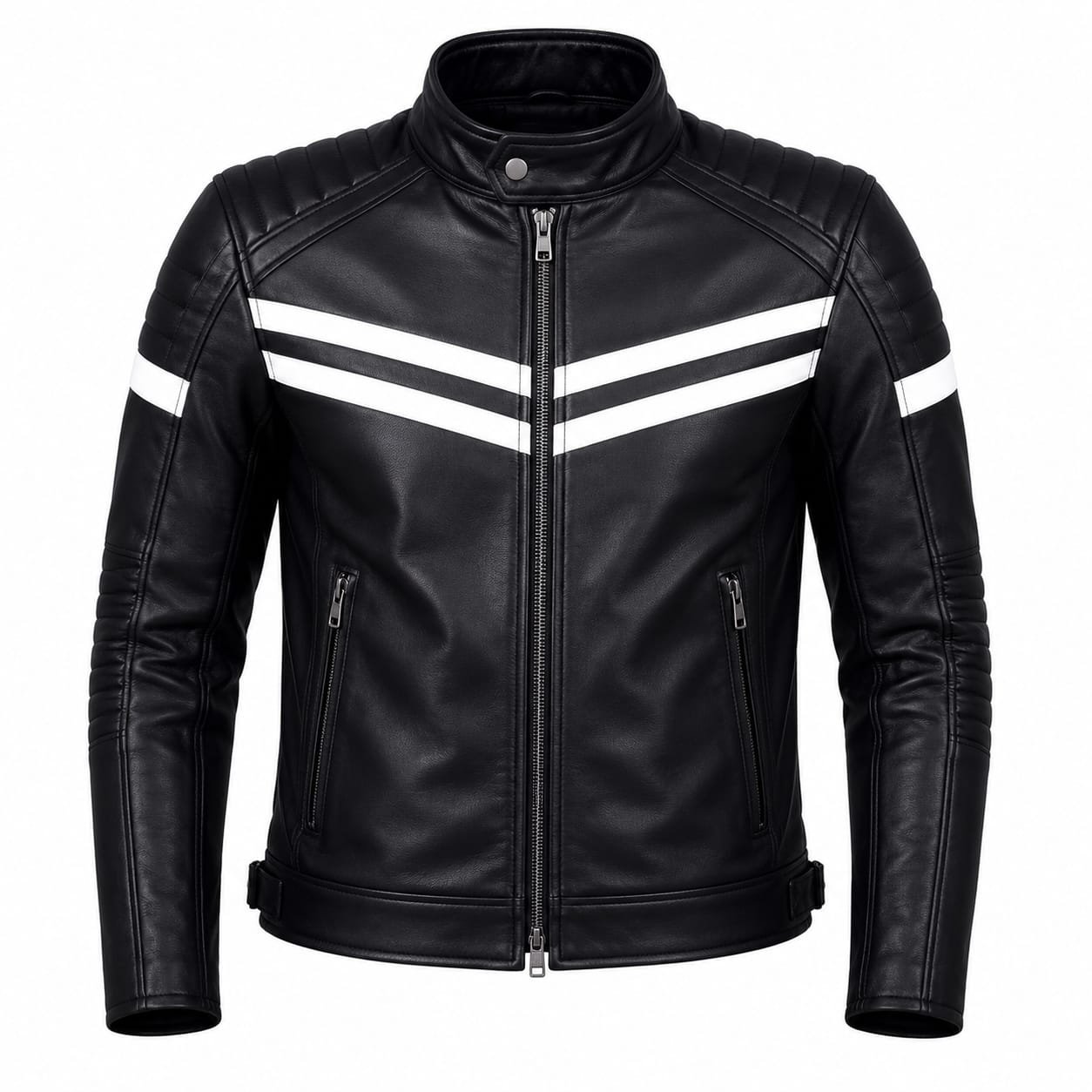 Black And White Leather Jacket