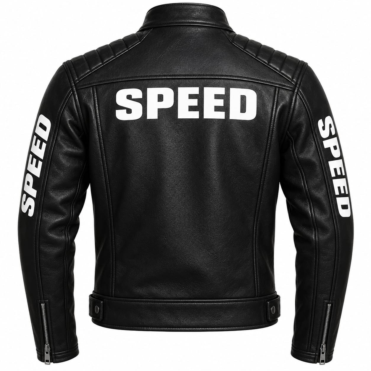Men’s Black Racing Team Leather Jacket - Image 2