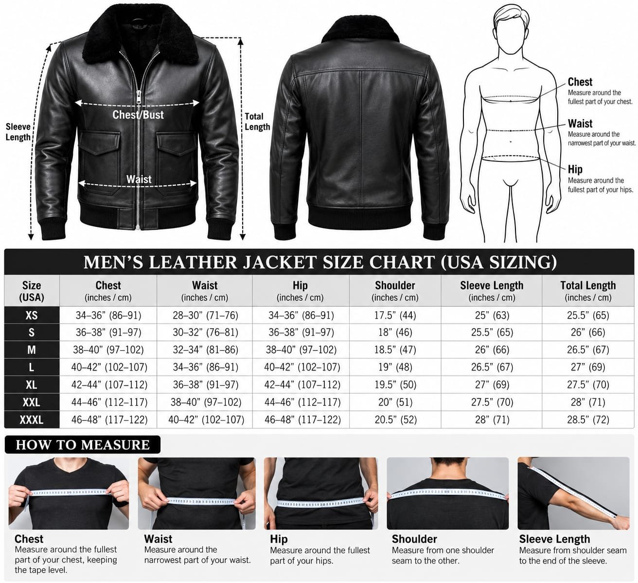 Premium Men Black Shearling Bomber Leather Jacket – Export Quality - Image 6