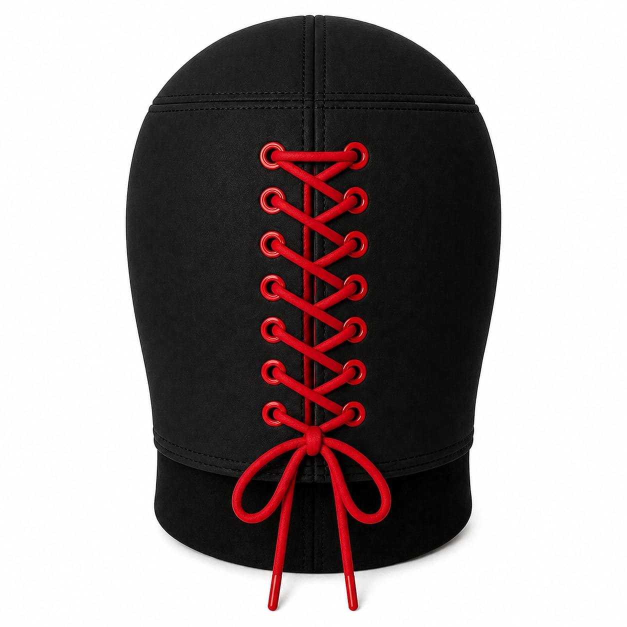 Black and Red Wrestling Mask with Lace-Up - Image 3