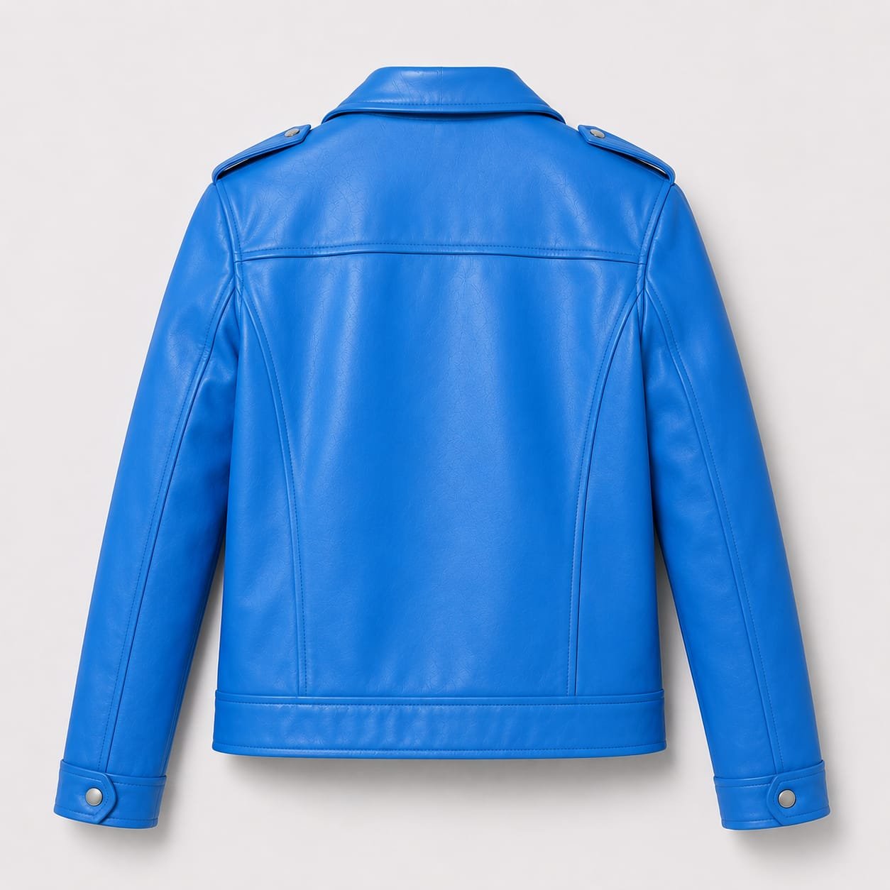 Blue Leather Biker Jacket for Men & Women | Zentro Leather - Image 6