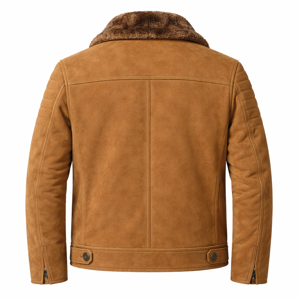 brown fur leather jacket