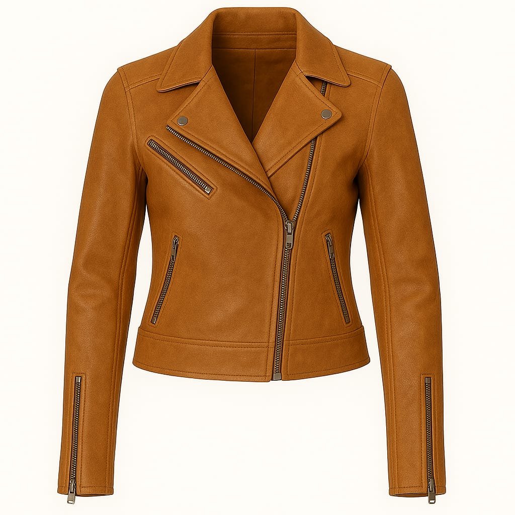 Women Camel Leather Jacket