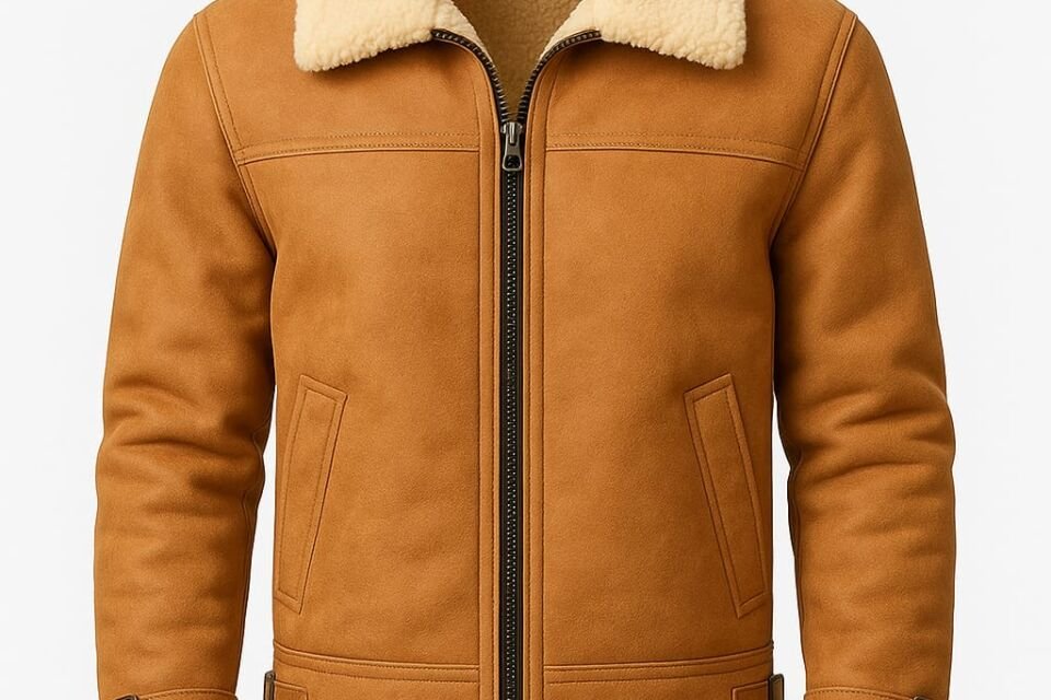 brown leather fur jacke in chicago