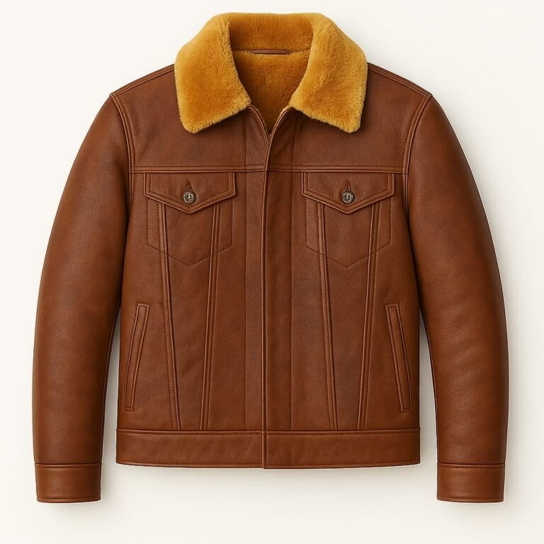 Men Brown Shearling Jacket