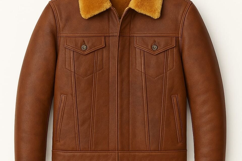 Men Brown Shearling Jacket