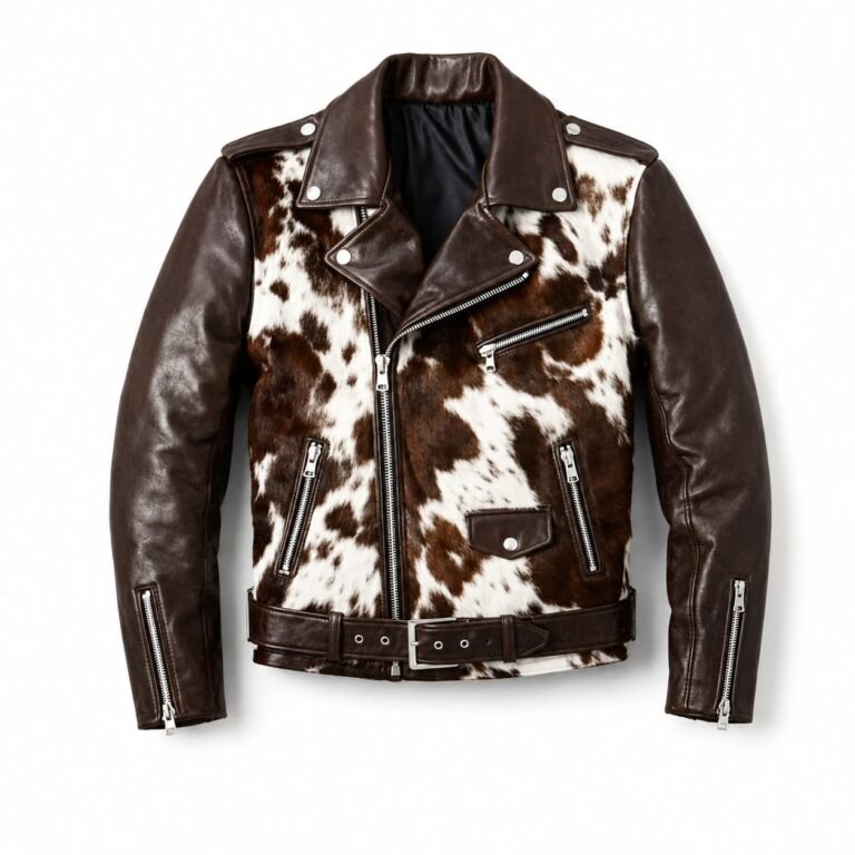 men biker jacket original cowhide