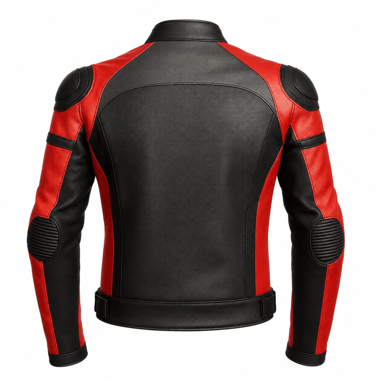 Men's Red & Black Leather Motorcycle Jacket | CE Armor Biker Riding Jacket | Genuine Leather Moto Jacke - Image 3