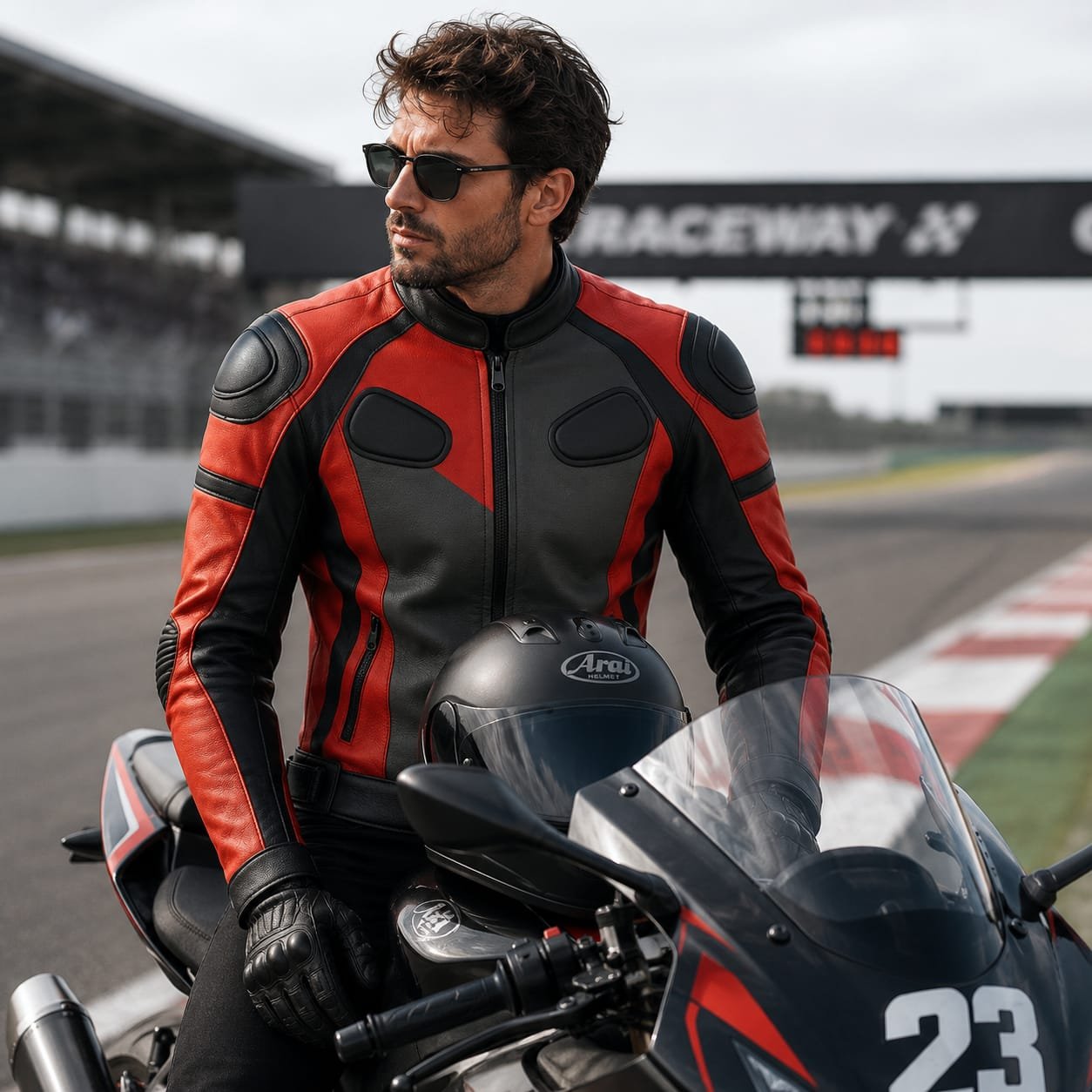 Men's Red & Black Leather Motorcycle Jacket | CE Armor Biker Riding Jacket | Genuine Leather Moto Jacke - Image 4