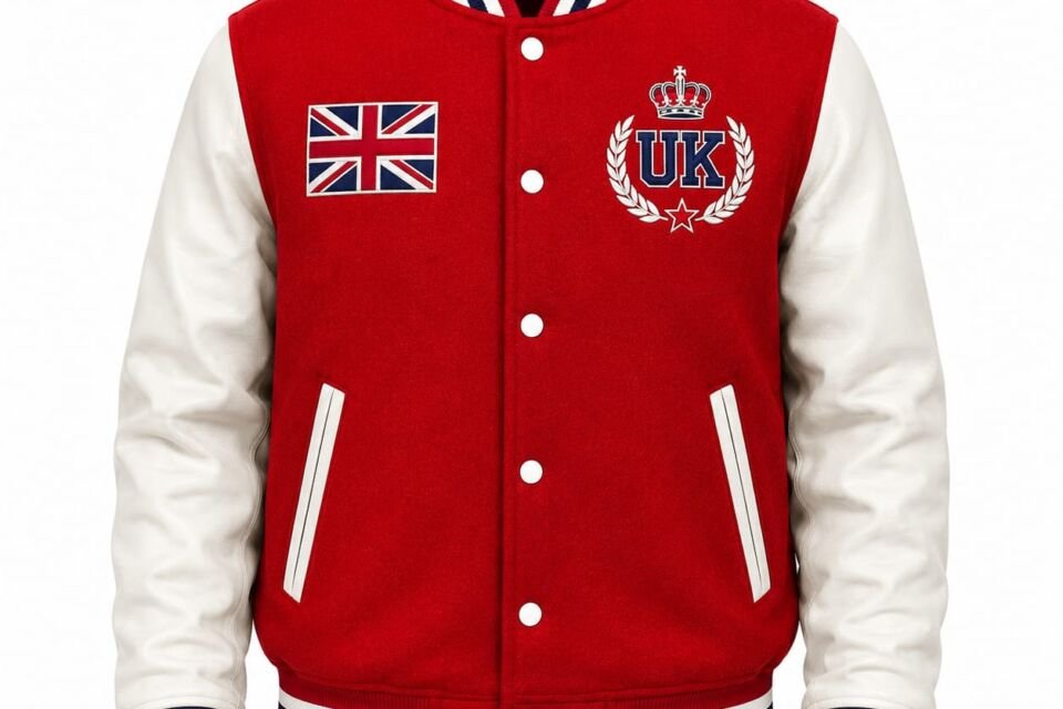 Custom UK Red & White Varsity Jacket