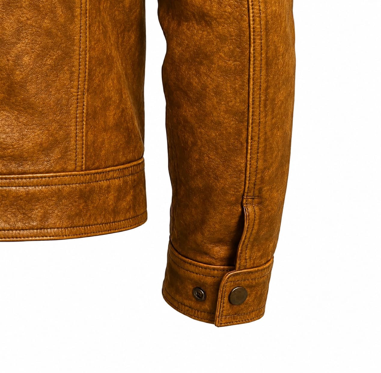 Vintage Brown Leather Trucker Jacket | Men's Distressed Leather Jacket - Image 6