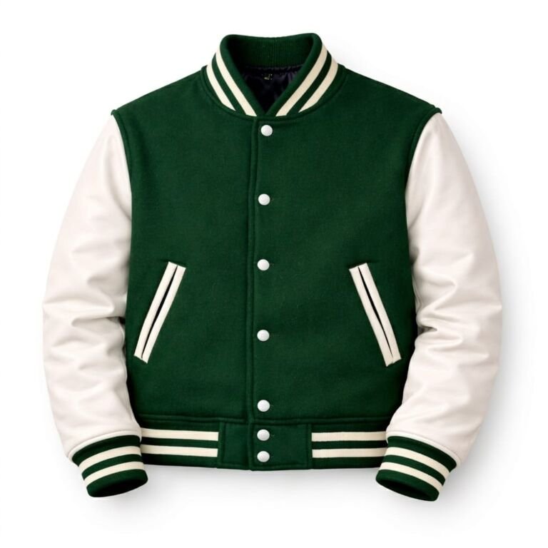 Green & White Varsity Jacket