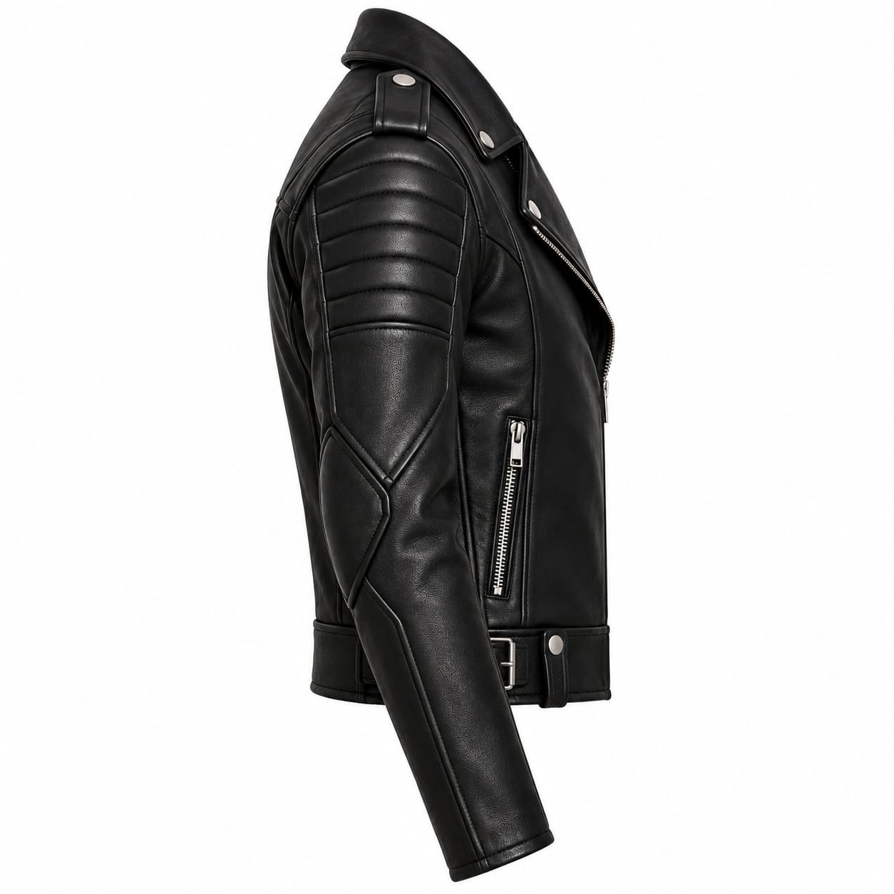Men’s Black Genuine Leather Biker Jacket | Classic Motorcycle Jacket - Image 4