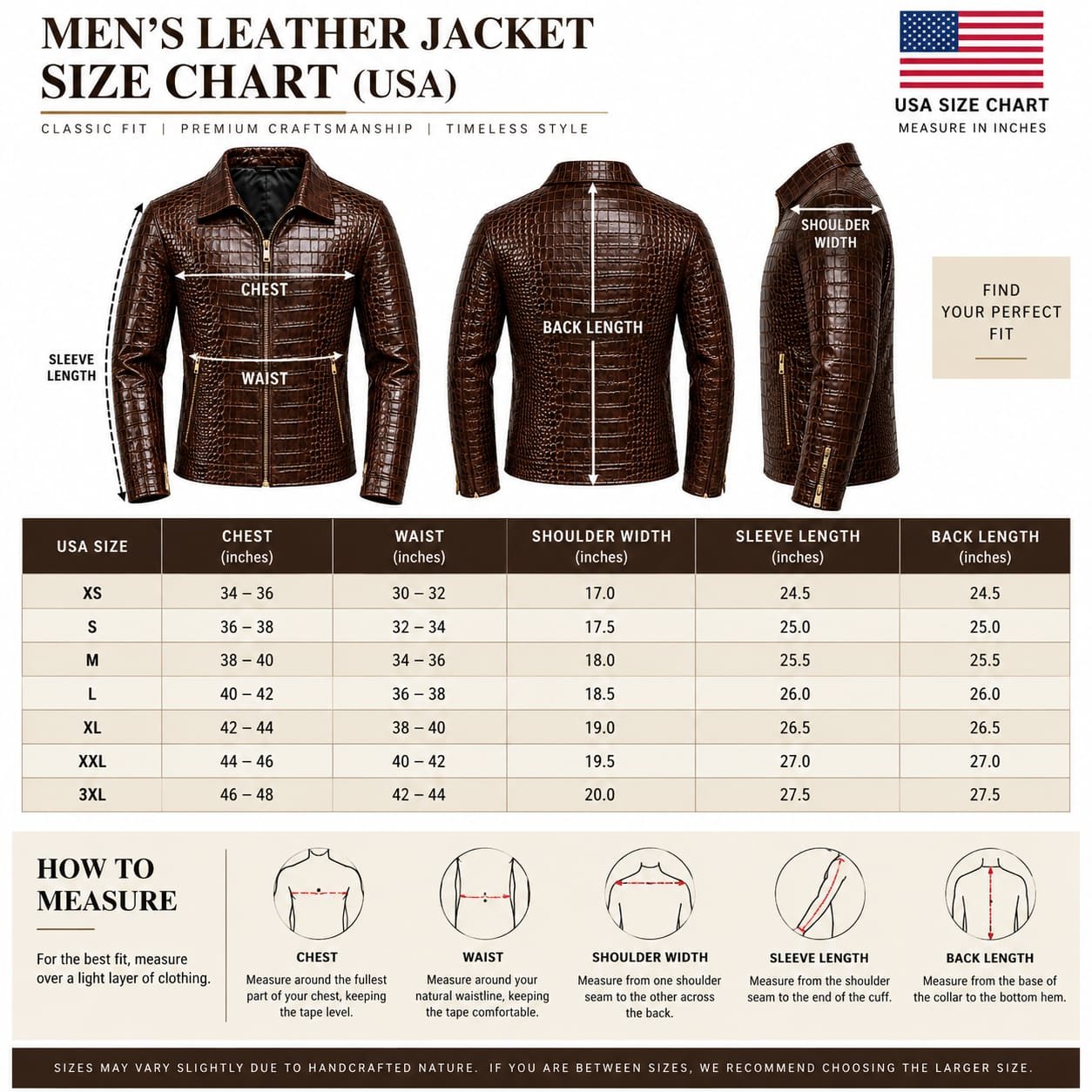 Genuine Leather Crocodile Embossed Jacket, Men's Brown Biker Jacket, Vintage Motorcycle Jacket, Gold Zipper - Image 5
