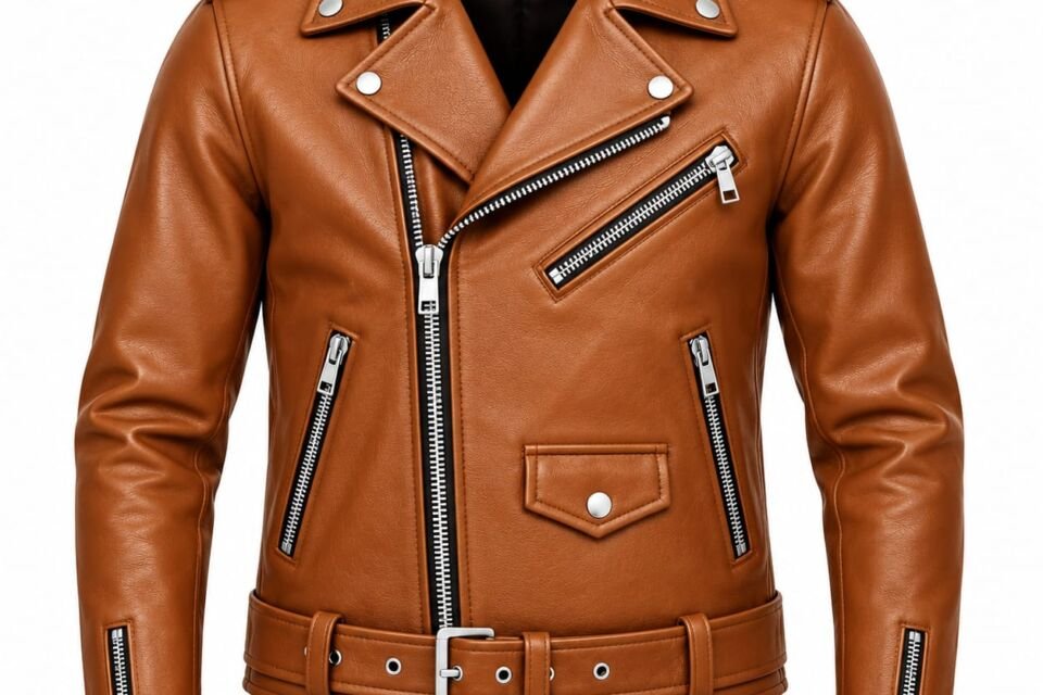 Brown biker jacket