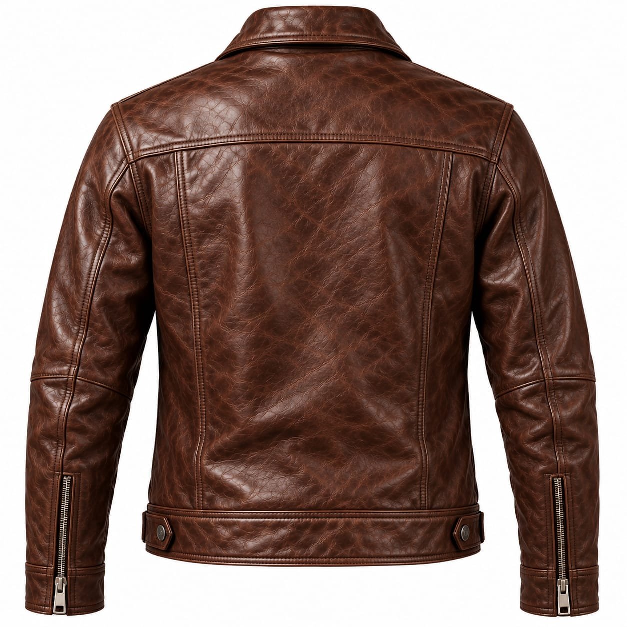 Men’s vintage brown leather jacket