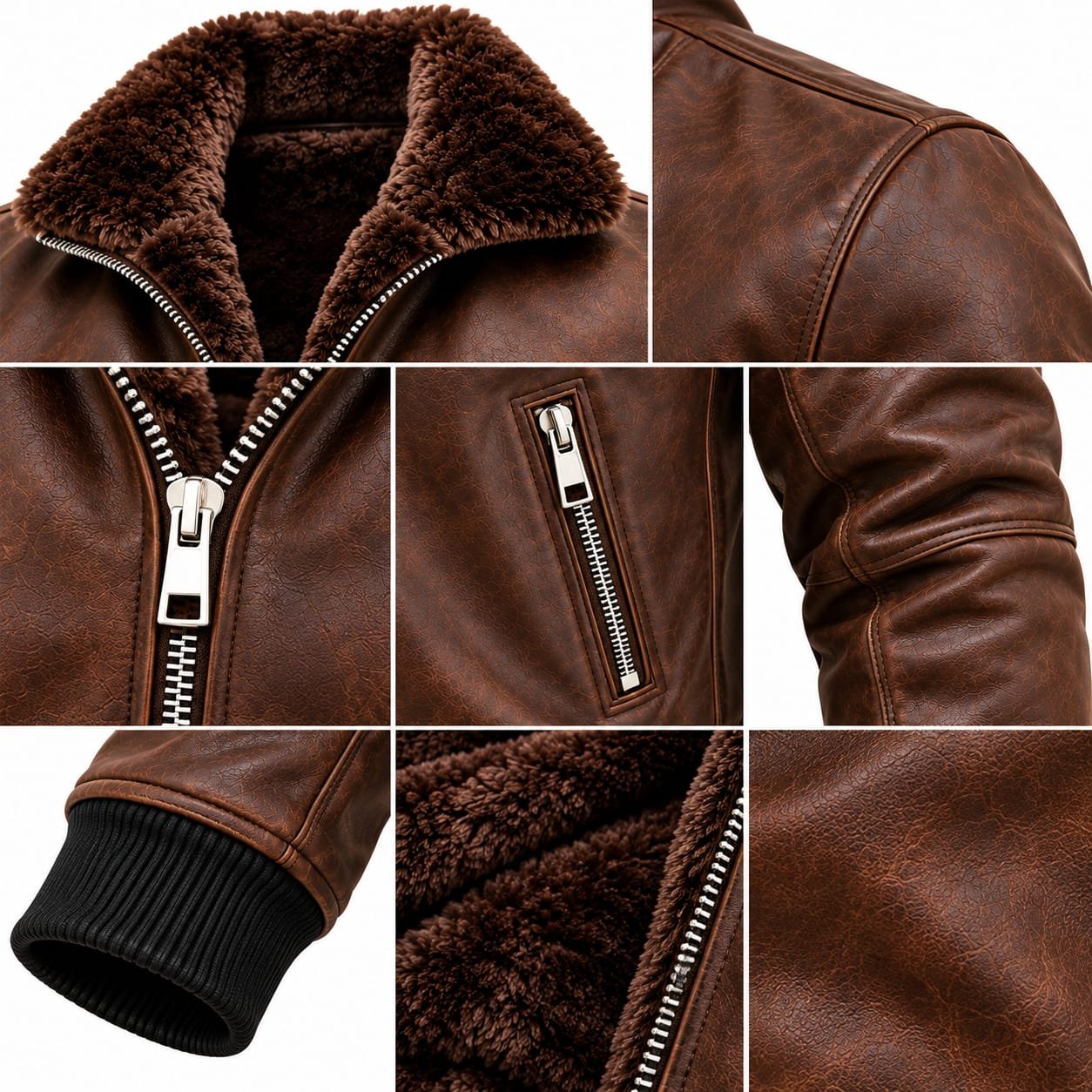 Men's Leather Bomber Jacket, Brown Leather Jacket, Shearling Leather Jacket, Winter Leather Jacket, Aviator Leather Jacket, Men's Winter Jacket, Custom Leather Jacket