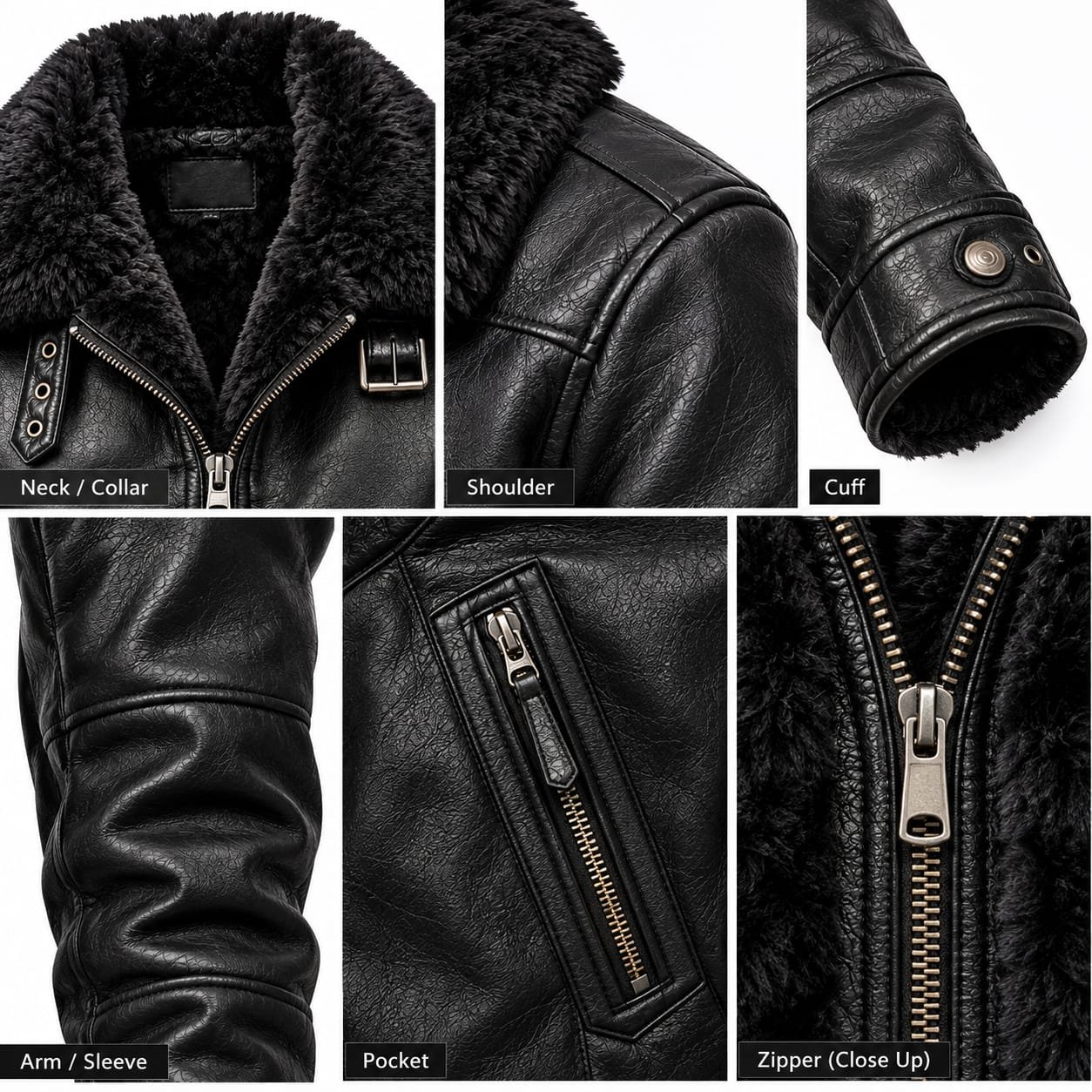 black leather jacket, shearling biker jacket, leather biker jacket, men leather jacket, black biker jacket, shearling leather, fur collar jacket, motorcycle jacket, leather motorcycle, winter leather jacket, mens biker coat, black shearling, leather fur jacket