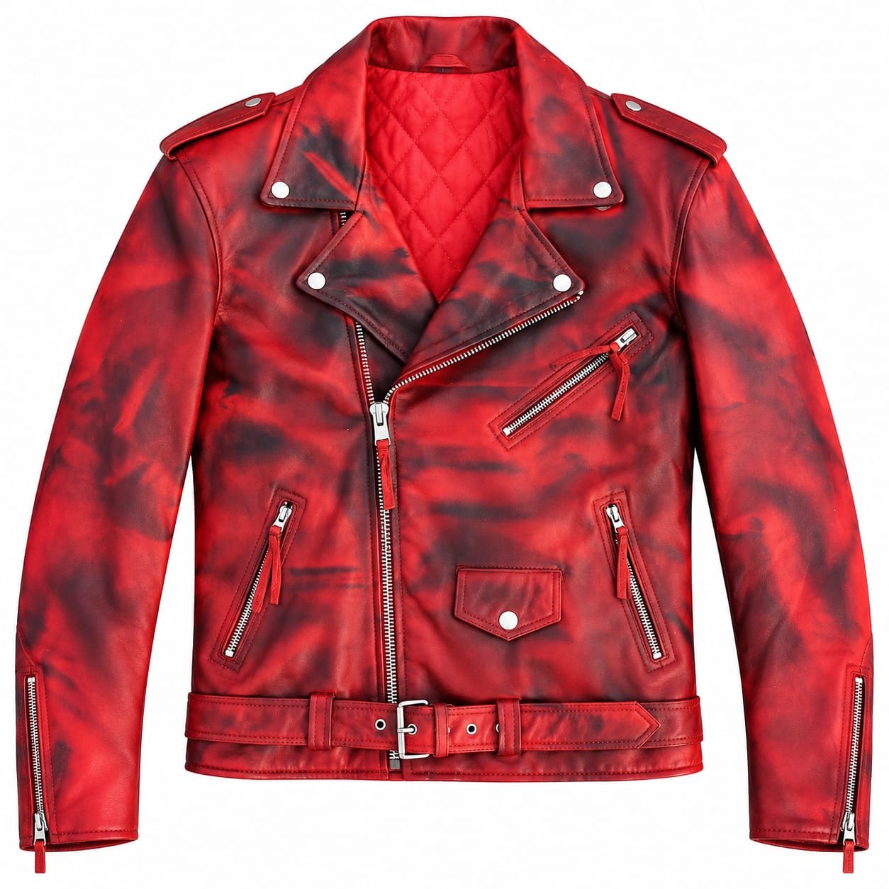 red biker jacket